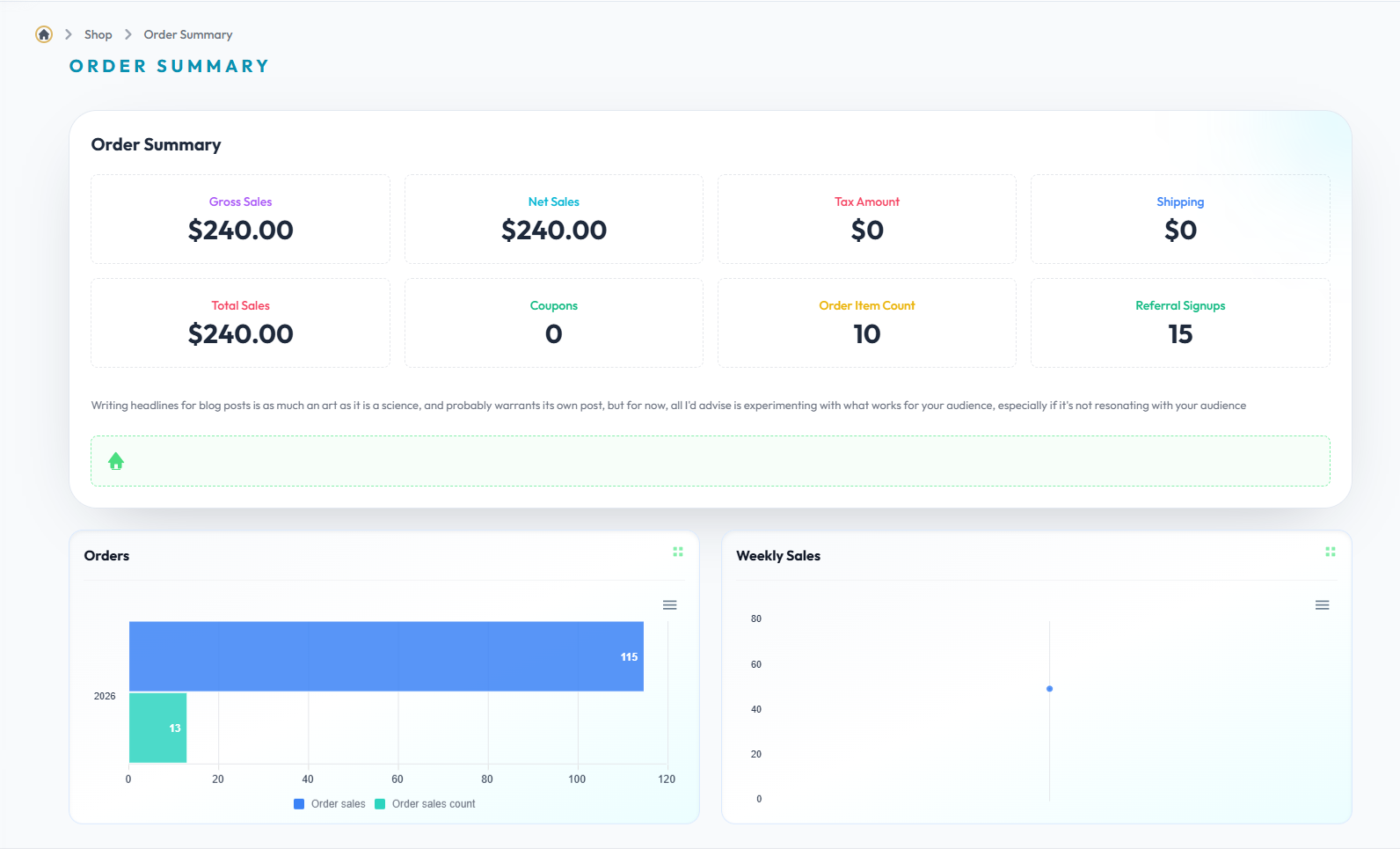 Ordersummary